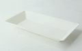 Piatto rettangolare bianco in polpa di cellulosa "Eco-Design" - 500 ml - 26 cm x 13 cm - 500 unità
