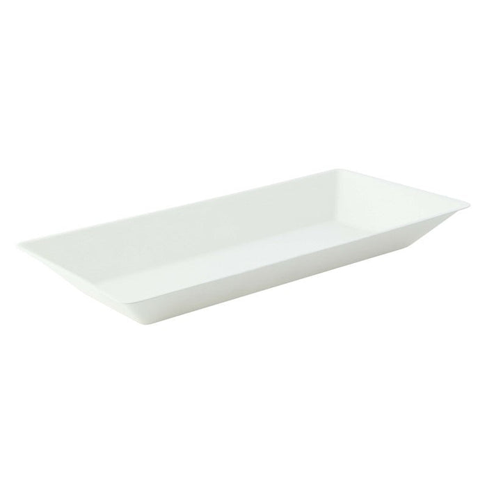 Piatto rettangolare bianco in polpa di cellulosa "Eco-Design" - 500 ml - 26 cm x 13 cm - 500 unità