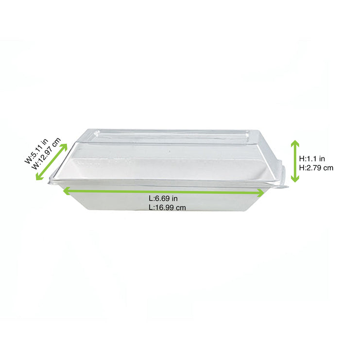 Coperchio in PET trasparente - 18 cm x 13,3 cm x 3 cm - Compatibile con 210ECOD1712, 210ECOD1712F - 100 unità