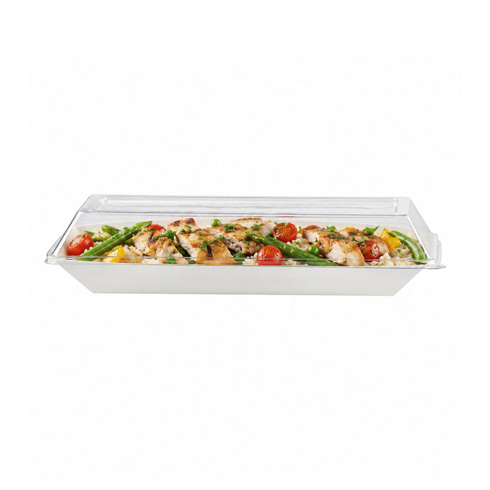 Coperchio in PET trasparente - 26,2 cm x 13,2 cm x 3,3 cm - Compatibile con 210ECOD2614, 210ECOD2614F - 100 unità