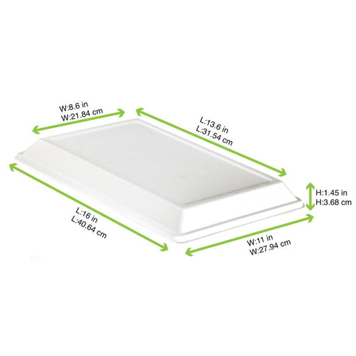 Coperchio bianco in polpa di cellulosa - 41 cm x 28 cm x 3,7 cm - Compatibile con 210ECOD4029, 210ECOD4029F - 25 unità - dimensions