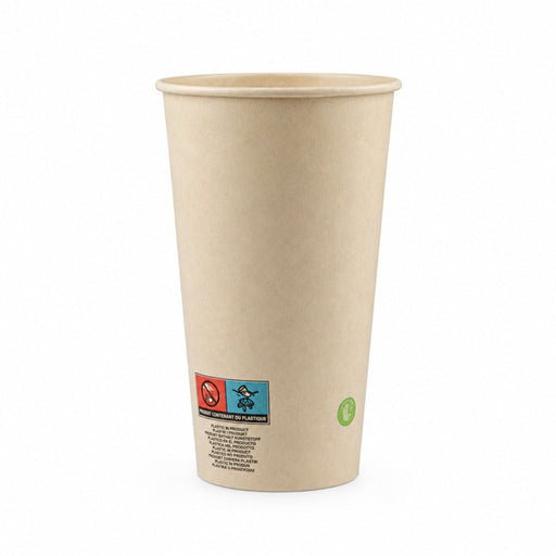 Bicchiere in cartone di fibra di bambù - 460 ml - Ø 9 cm - H 13,6 cm - 1000 unità
