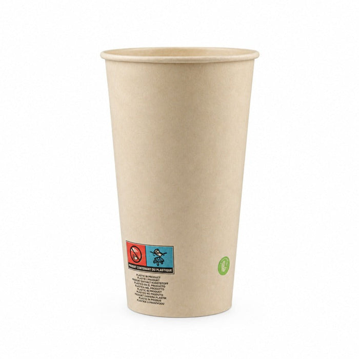 Bicchiere in cartone di fibra di bambù - 460 ml - Ø 9 cm - H 13,6 cm - 1000 unità