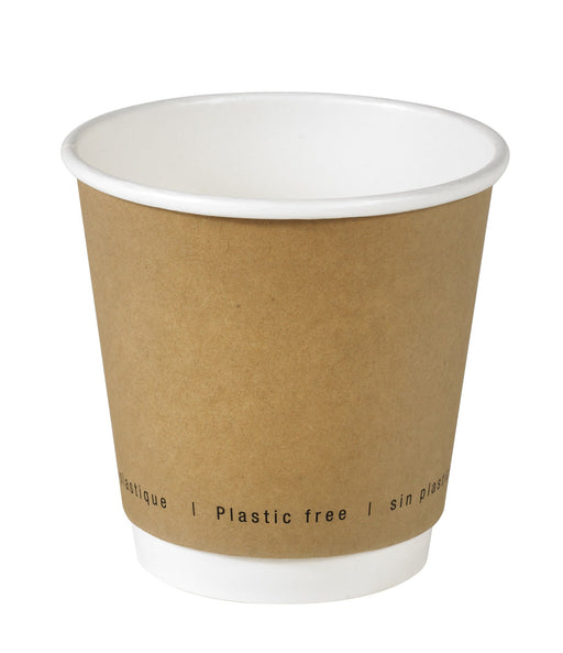 Bicchiere in cartone a doppia parete kraft senza plastica - 300 ml - Ø 9 cm - H 8,6 cm - 500 unità