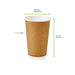Bicchiere in cartone a doppia parete kraft senza plastica - 460 ml - Ø 9 cm - H 13,6 cm - 500 unità - dimensions