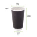 Bicchiere in cartone a doppia parete nero senza plastica - 460 ml - Ø 9 cm - H 13,6 cm - 500 unità - dimensions