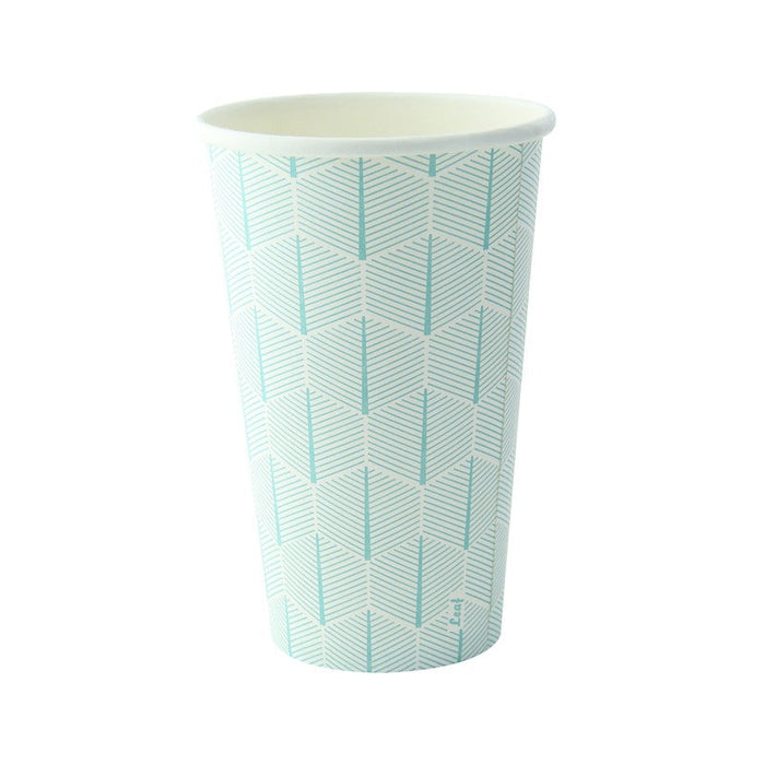 Bicchiere in cartone con decoro "Leaf" - 470 ml - Ø 9 cm - H 13,7 cm - 1000 unità