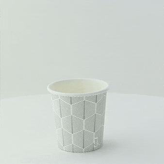 Bicchiere in cartone con decoro "Leaf" - 120 ml - Ø 6,2 cm - H 6,2 cm - 1000 unità