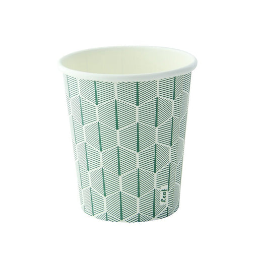 Bicchiere in cartone con decoro "Leaf" - 230 ml - Ø 8 cm - H 9,2 cm - 1000 unità
