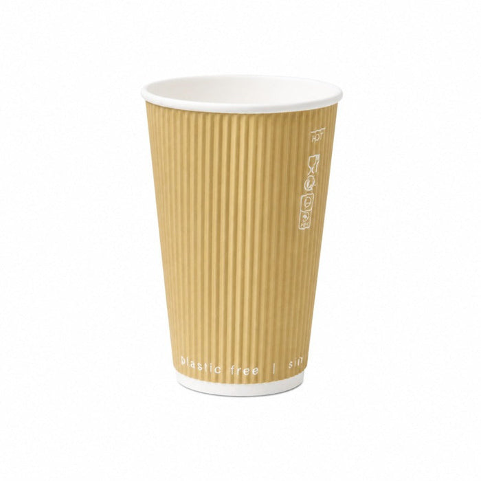 Bicchiere in cartone a doppia parete beige "Rippley" - 120 ml - Ø 6,2 cm - H 6,2 cm - 1000 unità