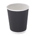 Bicchiere in cartone a doppia parete nero "Rippley" - 230 ml - Ø 8 cm - H 9,2 cm - 1000 unità