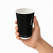 Bicchiere in cartone a doppia parete nero senza plastica "Rippley" - 350 ml - Ø 9 cm - H 11 cm - 500 unità