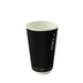 Bicchiere in cartone a doppia parete nero senza plastica "Rippley" - 350 ml - Ø 9 cm - H 11 cm - 500 unità