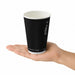 Bicchiere in cartone a doppia parete nero senza plastica "Rippley" - 460 ml - Ø 9 cm - H 13,6 cm - 500 unità