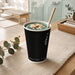 Bicchiere in cartone a doppia parete nero senza plastica "Rippley" - 460 ml - Ø 9 cm - H 13,6 cm - 500 unità