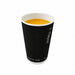 Bicchiere in cartone a doppia parete nero senza plastica "Rippley" - 120 ml - Ø 6,2 cm - H 6,2 cm - 1000 unità