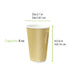 Bicchiere in cartone a doppia parete beige senza plastica "Rippley" - 230 ml - Ø 8 cm - H 9,2 cm - 500 unità - dimensions