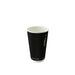 Bicchiere in cartone a doppia parete nero senza plastica "Rippley" - 230 ml - Ø 8 cm - H 9,2 cm - 500 unità