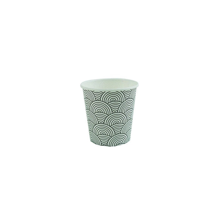 Bicchiere in cartone verde acqua per distributore automatico con decoro "Tokyo" - 120 ml - Ø 6,2 cm - H 6 cm - 3000 unità