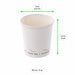 Bicchiere in cartone bianco senza plastica "Eden" - 90 ml - Ø 6,2 cm - H 6 cm - 1000 unità - dimensions