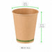 Bicchiere in cartone kraft senza plastica "Zen" - 180 ml - Ø 7,4 cm - H 7,9 cm - 1000 unità - dimensions