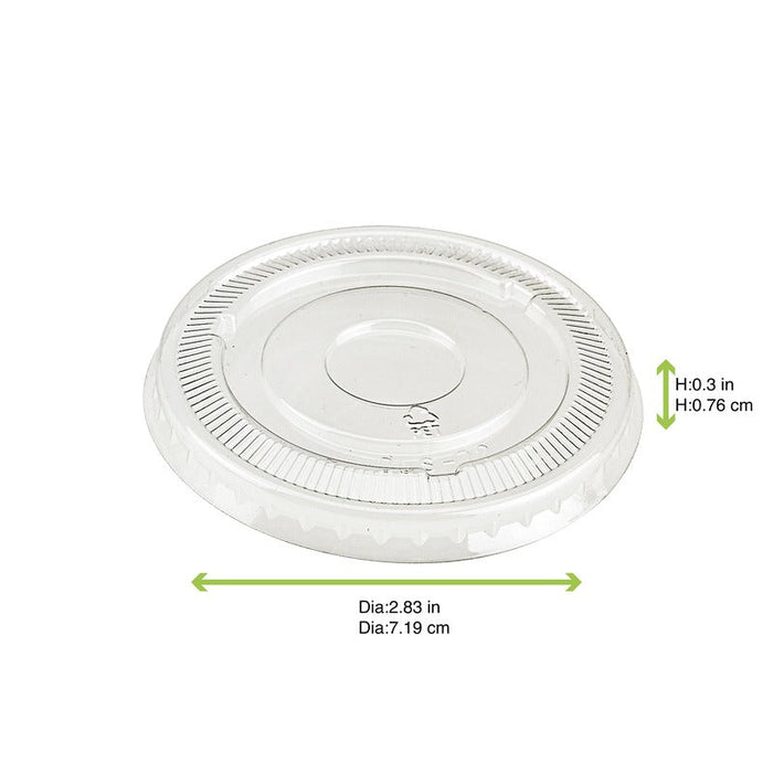 Coperchio piatto in PET trasparente - Ø 7,2 cm - Compatibile con 210POC152N - 1000 unità - dimensions