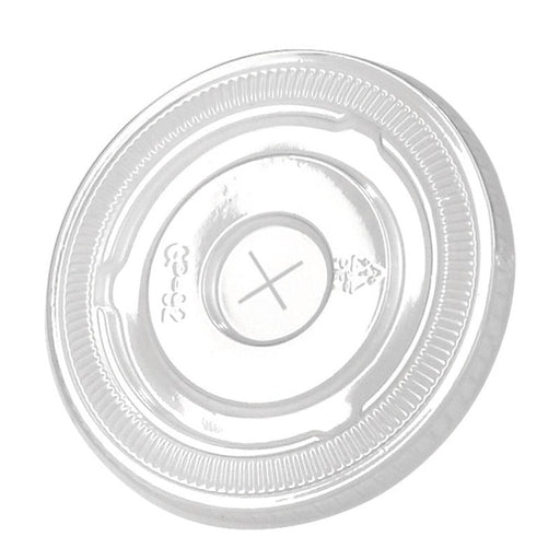 Coperchio piatto in PET trasparente con fessura a croce - Ø 8 cm - Compatibile con 209POPET7, 210GPU8, 210POB151, 210POC151N - 1000 unità