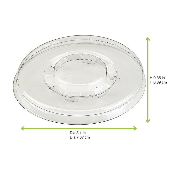 Coperchio piatto in PET trasparente - Ø 8 cm - Compatibile con 209POPET7, 210GPU8, 210POB151, 210POC151N - 1000 unità - dimensions