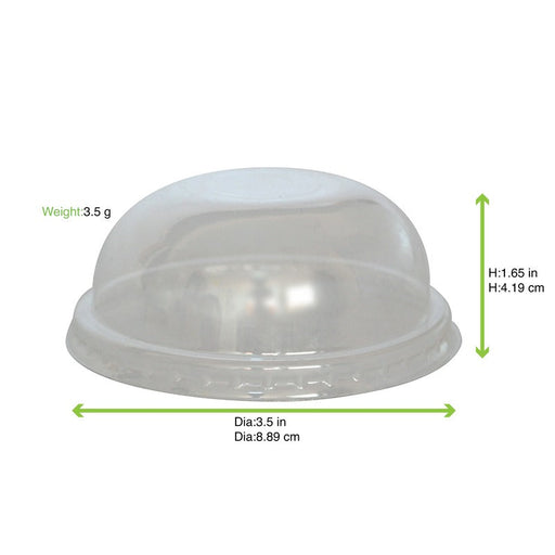 Coperchio a cupola in PET trasparente - Ø 9 cm - 1000 unità - dimensions