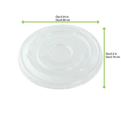 Coperchio piatto in PET trasparente - Ø 9 cm - 1000 unità - dimensions