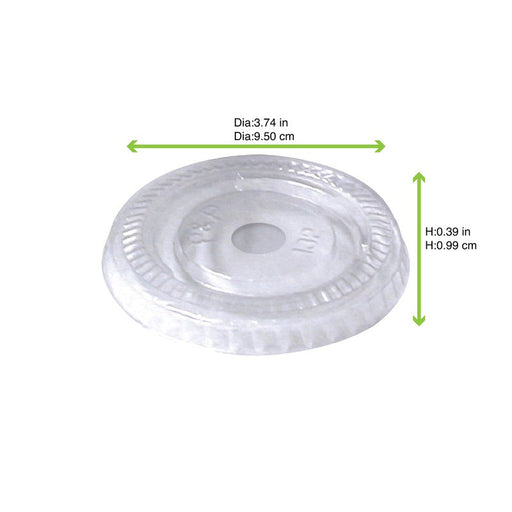 Coperchio piatto in PET trasparente - Ø 9,5 cm - Compatibile con 210GKSM9, 210GKSMOO, 210POC270N - 1000 unità - dimensions