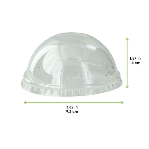 Coperchio a cupola in PET trasparente - Ø 9,2 cm - H 4 cm - 1000 unità - dimensions