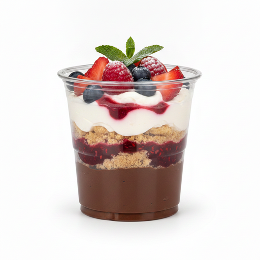 Coppetta da dessert in plastica PET - 200 ml - Ø 7,7 cm - H 8,8 cm - 1250 unità