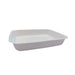 Vaschetta termosigillabile bianca in polpa di cellulosa laminata PLA "gastronorm" 1/2 - 3000 ml - 32,5 cm x 26,5 cm x 5,2 cm - 240 unità