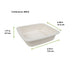 Vaschetta termosigillabile bianca in polpa di cellulosa laminata PLA "gastronorm" 1/6 - 850 ml - 17,6 cm x 16,2 cm x 4,5 cm - 400 unità - dimensions