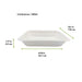 Vaschetta termosigillabile bianca in polpa di cellulosa laminata PLA "menu" - 1300 ml - 22,7 cm x 17,8 cm x 4,5 cm - 200 unità - dimensions