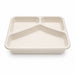Vaschetta termosigillabile bianca in polpa di cellulosa laminata PLA "menu" a 3 scomparti - 890 ml - 22,7 cm x 17,8 cm x 4,5 cm - 200 unità