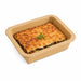 Vaschetta termosigillabile gastronorm 1/8 in cartone marrone con film PP - 450 ml - 16 cm x 13 cm x 3,6 cm - 300 unità