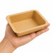 Vaschetta termosigillabile gastronorm 1/8 in cartone marrone con film PP - 450 ml - 16 cm x 13 cm x 3,6 cm - 300 unità