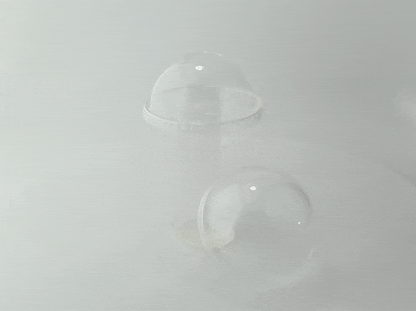 Coperchio a cupola in PLA trasparente con foro - Ø 9,6 cm - H 5 cm - 1000 unità