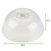 Coperchio a cupola in PLA trasparente con foro - Ø 9,6 cm - H 5 cm - 1000 unità - dimensions
