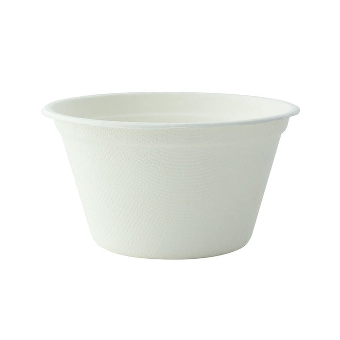 Contenitore per zuppa bianco in polpa di cellulosa - 350 ml - Ø 11,6 cm - H 6,3 cm - 500 unità