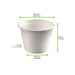 Contenitore per zuppa bianco in polpa di cellulosa - 350 ml - Ø 11,6 cm - H 6,3 cm - 500 unità - dimensions