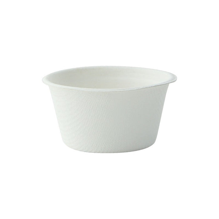 Coppetta rotonda bianca in polpa di cellulosa - 60 ml - Ø 6,2 cm - H 3 cm - 2000 unità