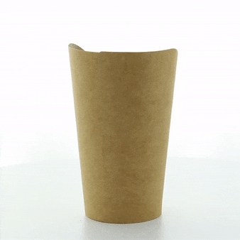 Bicchiere snack in cartone marrone - 325 ml - Ø 8,5 cm - H 13,3 cm - 1000 unità