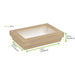 Scatola "Kray" rettangolare in cartone marrone con coperchio a finestra - 1500 ml - 22,5 cm x 15,5 cm x 5,3 cm - 200 unità - dimensions