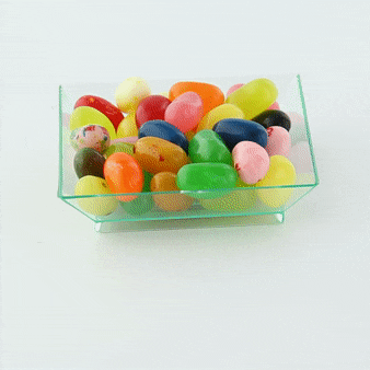 Contenitore finger food riutilizzabile verde trasparente "Klarity" - 6,5 cm x 6,5 cm - 200 unità