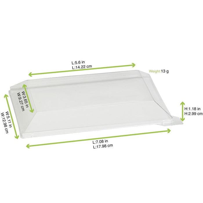 Coperchio in PET trasparente "Klarity" - 18 cm x 13 cm x 3 cm - Compatibile con 210KLAR1813 - 100 unità - dimensions