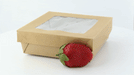 Scatola "Kray" quadrata in cartone marrone con coperchio a finestra - 950 ml - 15,5 cm x 15,5 cm x 5 cm - 250 unità
