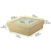 Scatola "Kray" quadrata in cartone marrone con coperchio a finestra - 950 ml - 15,5 cm x 15,5 cm x 5 cm - 250 unità - dimensions